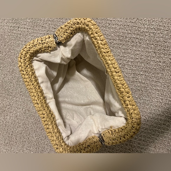 Raffia Clutch Bag, Boho Bag, Vintage Clutch Bag, Cloud Bag, Dumpling Clutch Bag - Picture 3 of 5